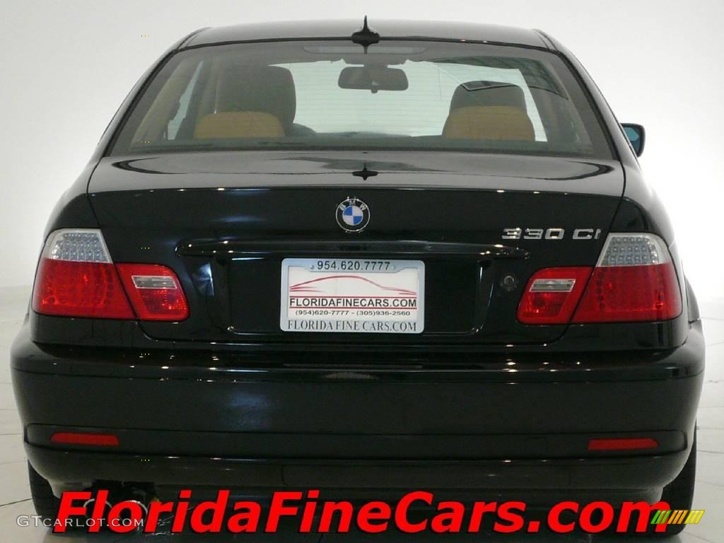 2004 3 Series 330i Coupe - Jet Black / Natural Brown photo #6