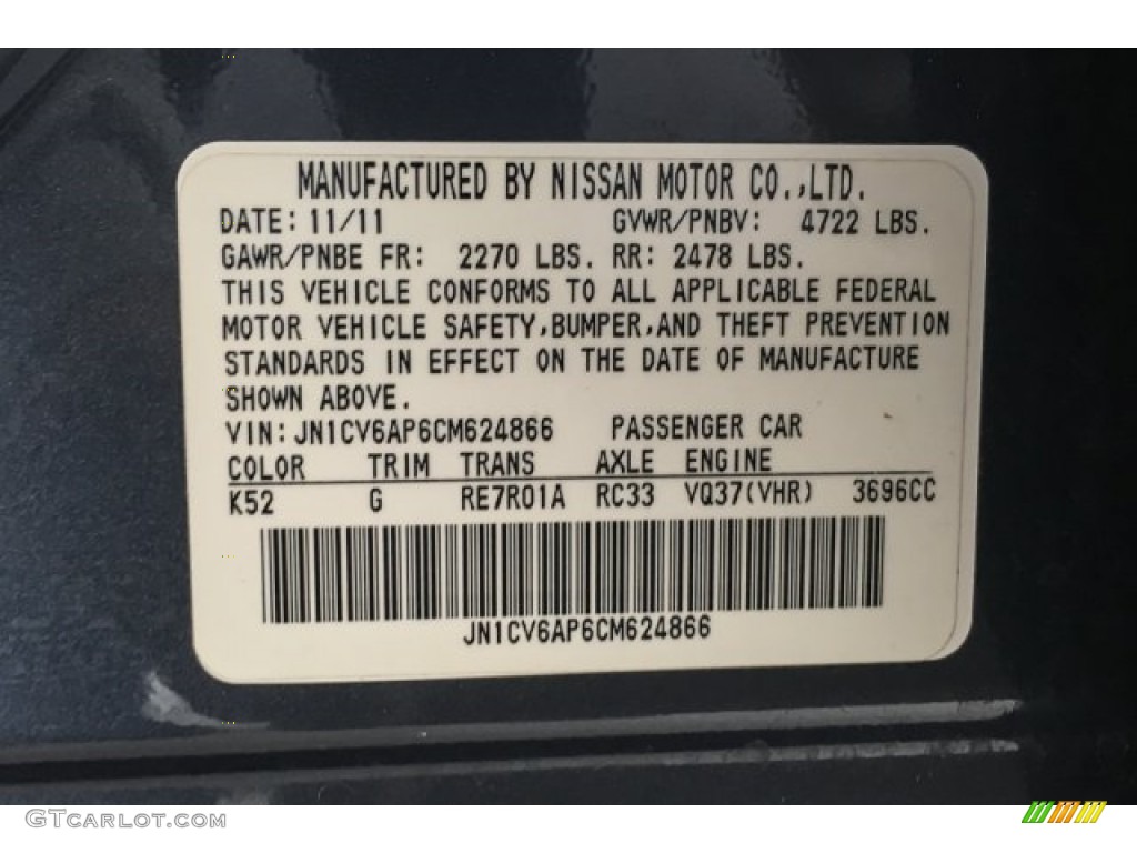 2012 G 37 Journey Sedan - Blue Slate / Graphite photo #20