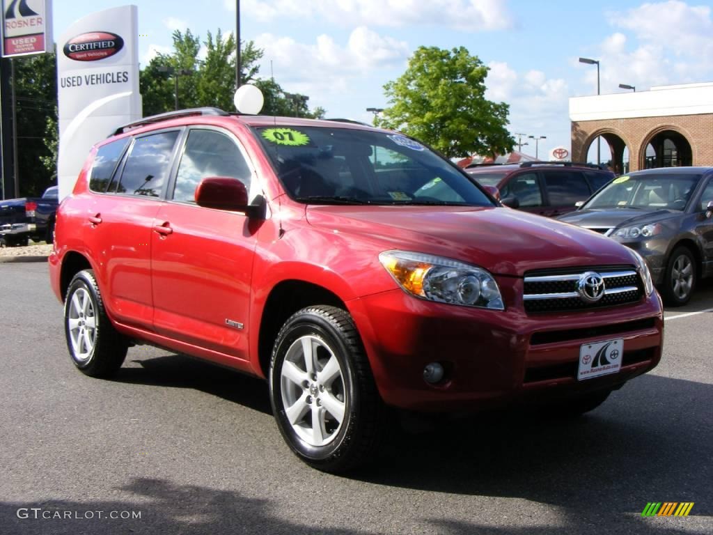 2007 RAV4 Limited 4WD - Barcelona Red Pearl / Ash Gray photo #2