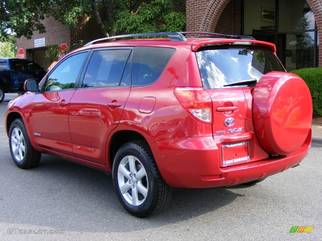 2007 RAV4 Limited 4WD - Barcelona Red Pearl / Ash Gray photo #4
