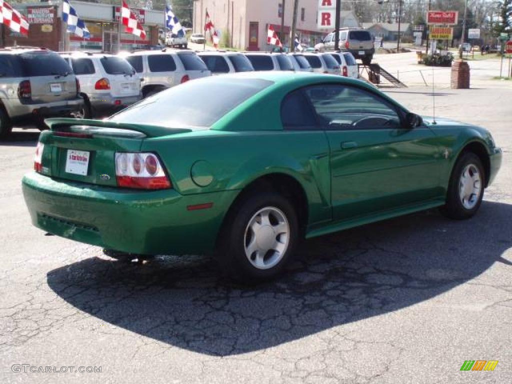 2000 Mustang V6 Coupe - Electric Green Metallic / Medium Parchment photo #4