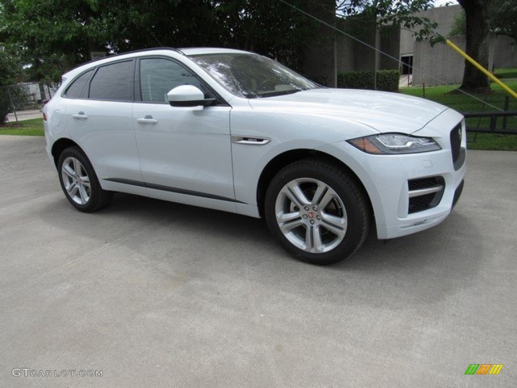 2018 F-PACE 25t AWD R-Sport - Yulong White Metallic / Oyster w/Lime Contrast photo #1