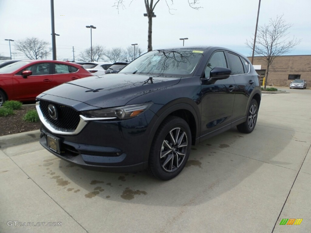 2018 CX-5 Grand Touring AWD - Deep Crystal Blue Mica / Parchment photo #1