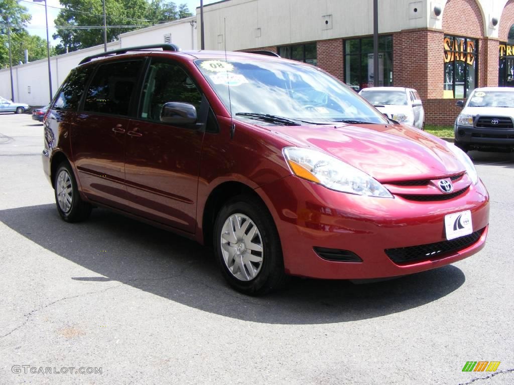 2008 Sienna LE - Salsa Red Pearl / Stone photo #2