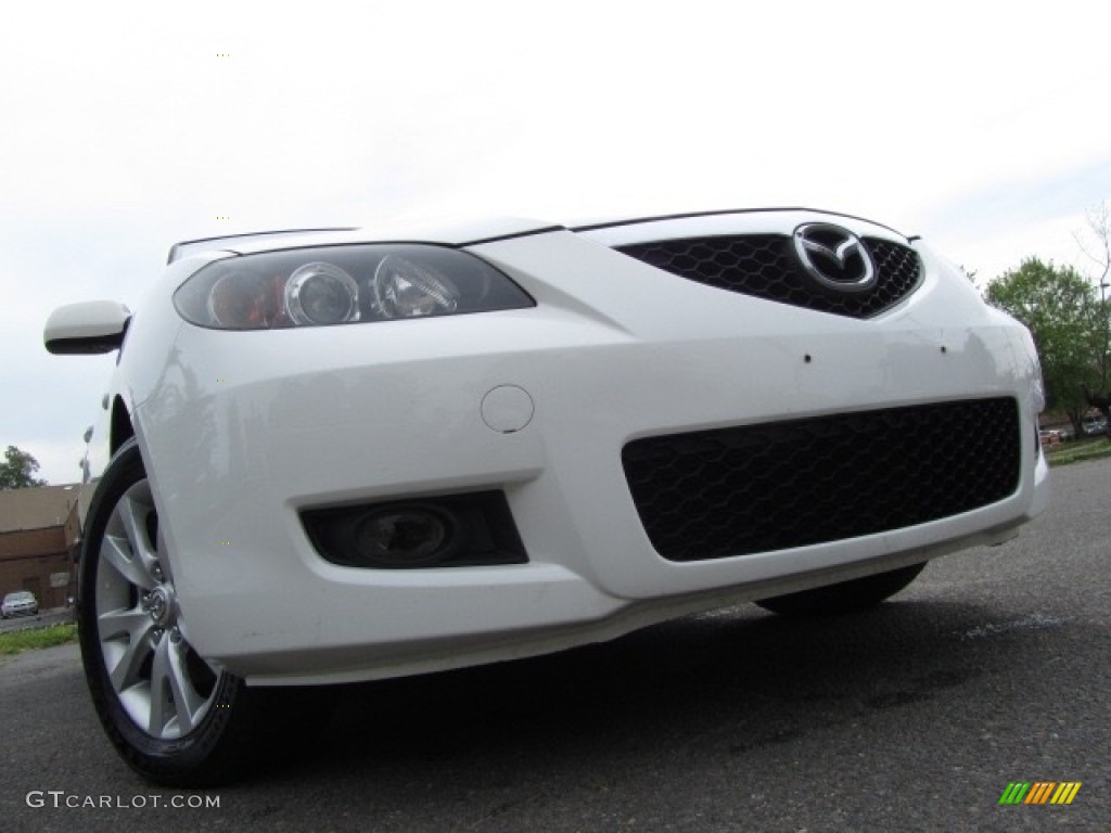 2007 MAZDA3 i Sport Sedan - Rally White / Beige photo #1