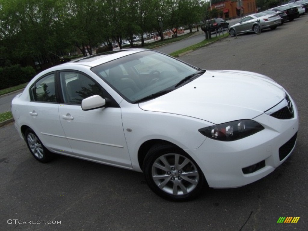 2007 MAZDA3 i Sport Sedan - Rally White / Beige photo #3