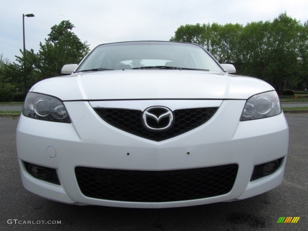 2007 MAZDA3 i Sport Sedan - Rally White / Beige photo #4