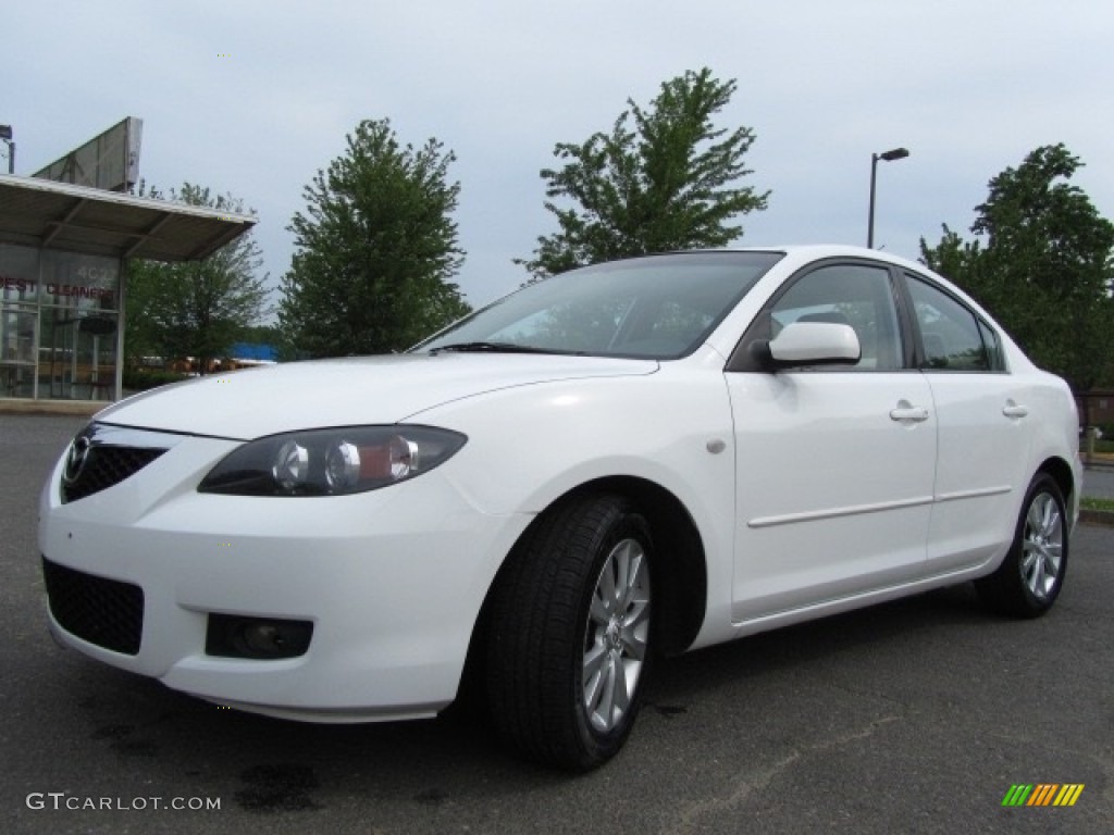 2007 MAZDA3 i Sport Sedan - Rally White / Beige photo #6