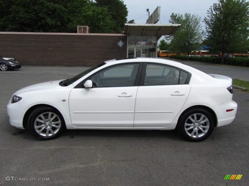 2007 MAZDA3 i Sport Sedan - Rally White / Beige photo #7