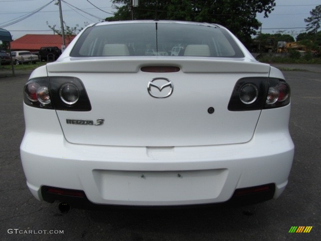 2007 MAZDA3 i Sport Sedan - Rally White / Beige photo #9