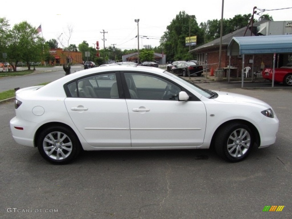 2007 MAZDA3 i Sport Sedan - Rally White / Beige photo #11