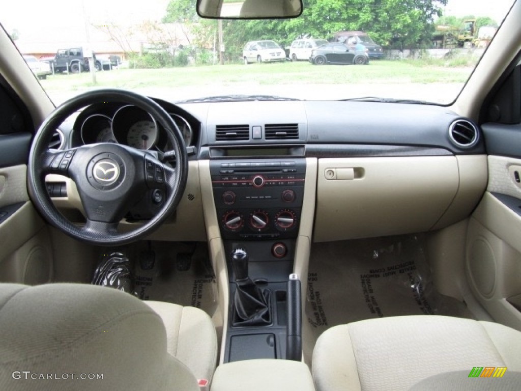 2007 MAZDA3 i Sport Sedan - Rally White / Beige photo #13