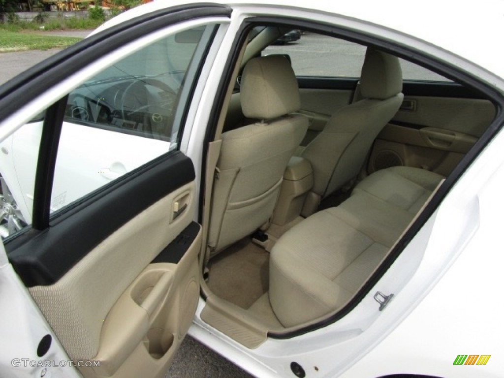 2007 MAZDA3 i Sport Sedan - Rally White / Beige photo #19