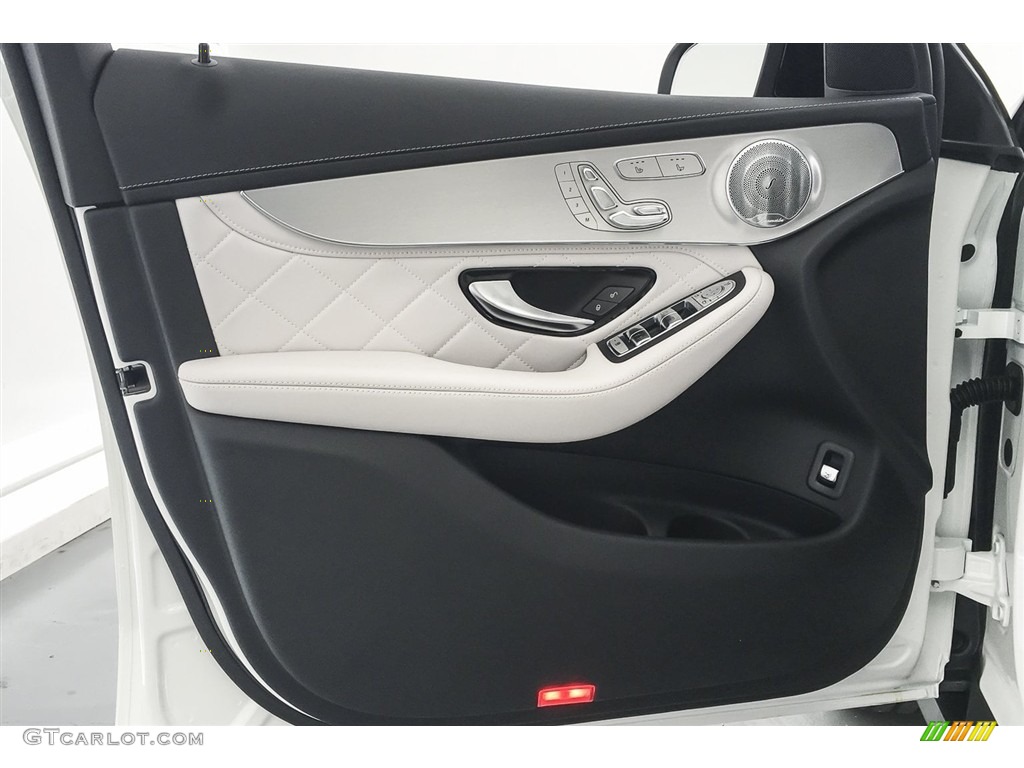 2018 Mercedes-Benz GLC AMG 43 4Matic designo Platinum White Pearl/Black Door Panel Photo #127030336