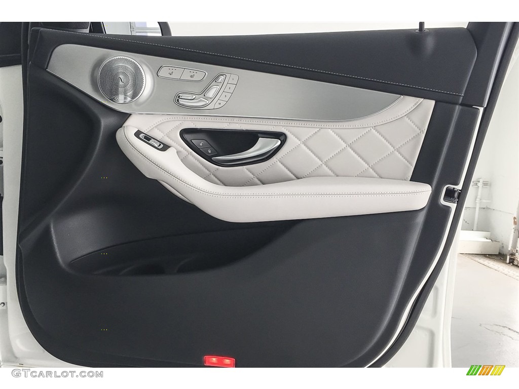 2018 Mercedes-Benz GLC AMG 43 4Matic designo Platinum White Pearl/Black Door Panel Photo #127030438