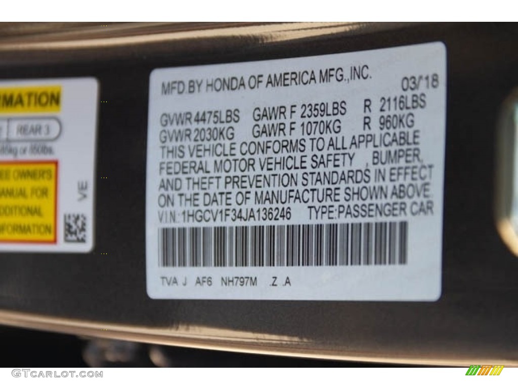 2018 Accord Sport Sedan - Modern Steel Metallic / Black photo #41