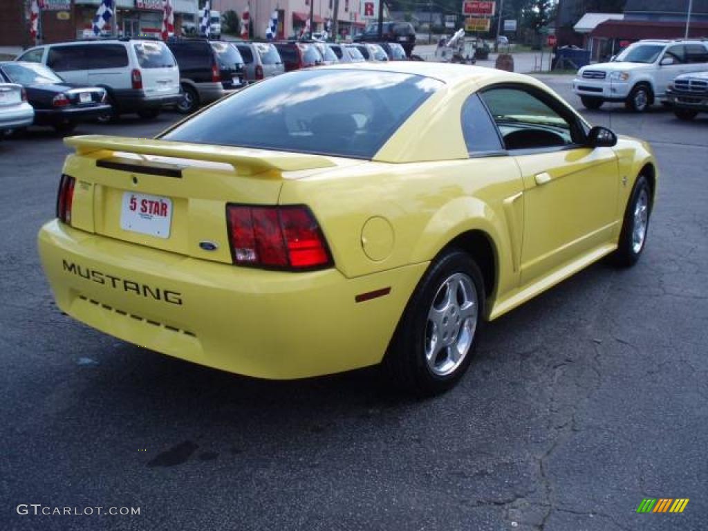 2002 Mustang V6 Coupe - Zinc Yellow / Dark Charcoal photo #6