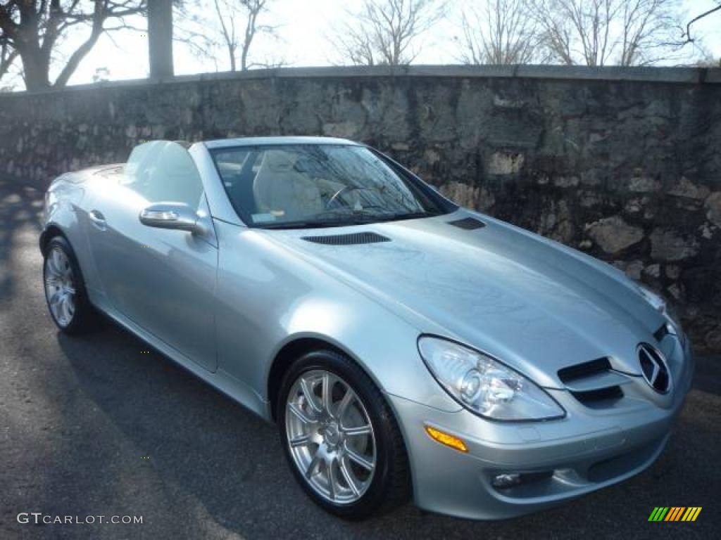 2005 SLK 350 Roadster - Diamond Silver Metallic / Beige photo #1