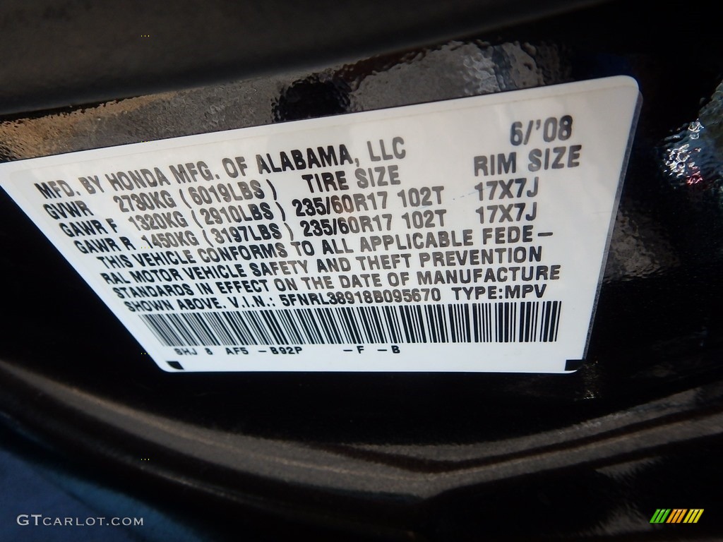 2008 Odyssey Touring - Nighthawk Black Pearl / Ivory photo #23