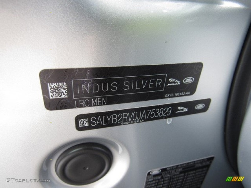 2018 Range Rover Velar Color Code MEN for Indus Silver Metallic Photo #127046168