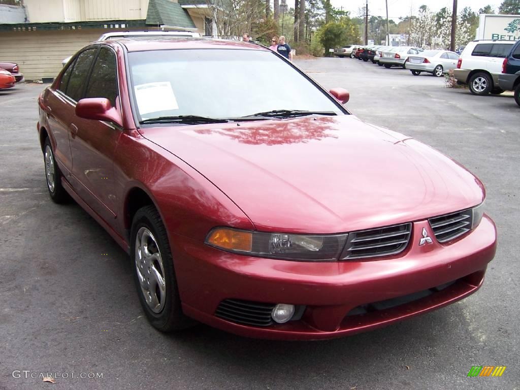 2002 Galant ES - Patriot Red Pearl / Gray photo #3