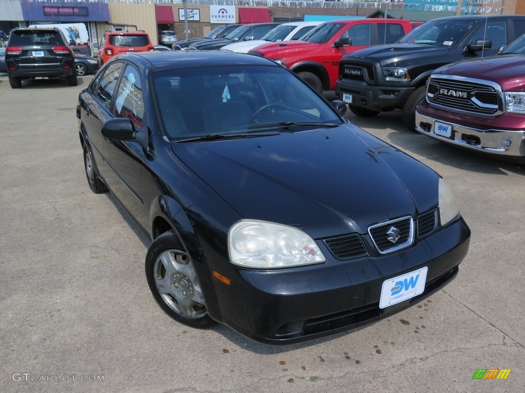 2005 Forenza S Sedan - Fantasy Black Metallic / Gray photo #2