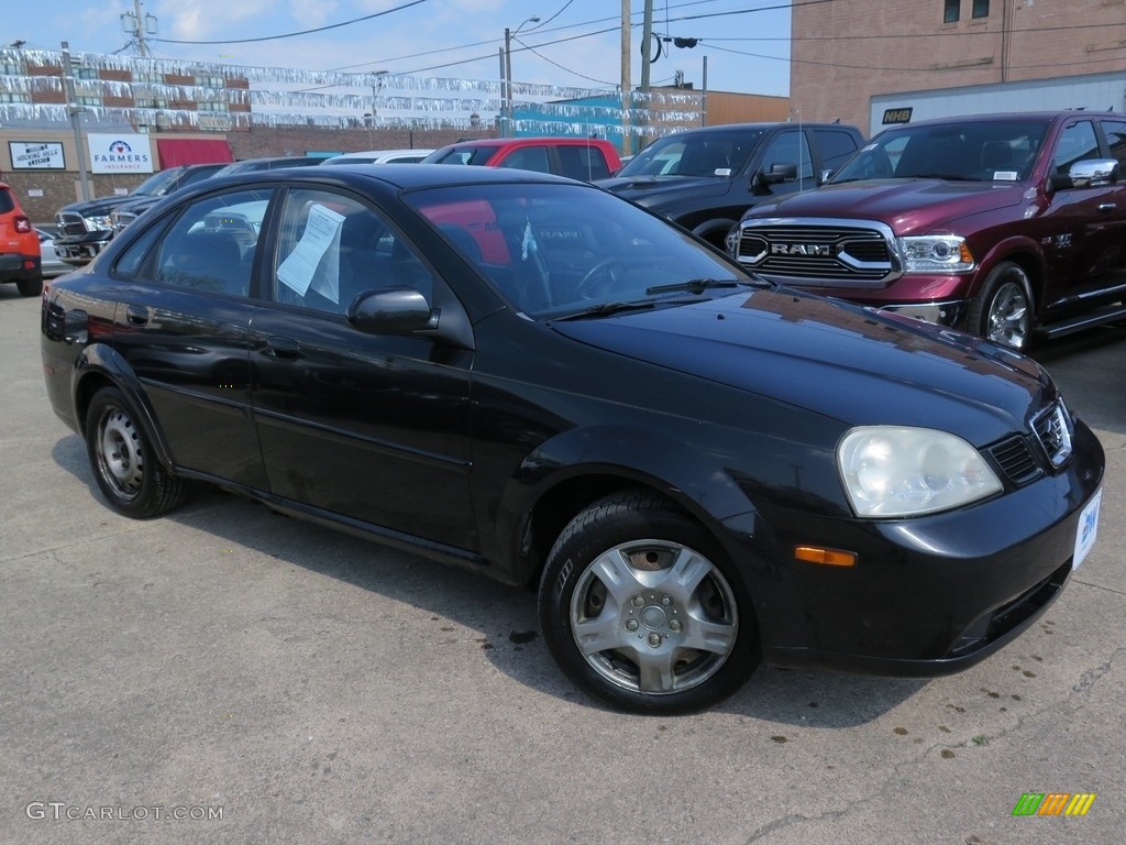 2005 Forenza S Sedan - Fantasy Black Metallic / Gray photo #3