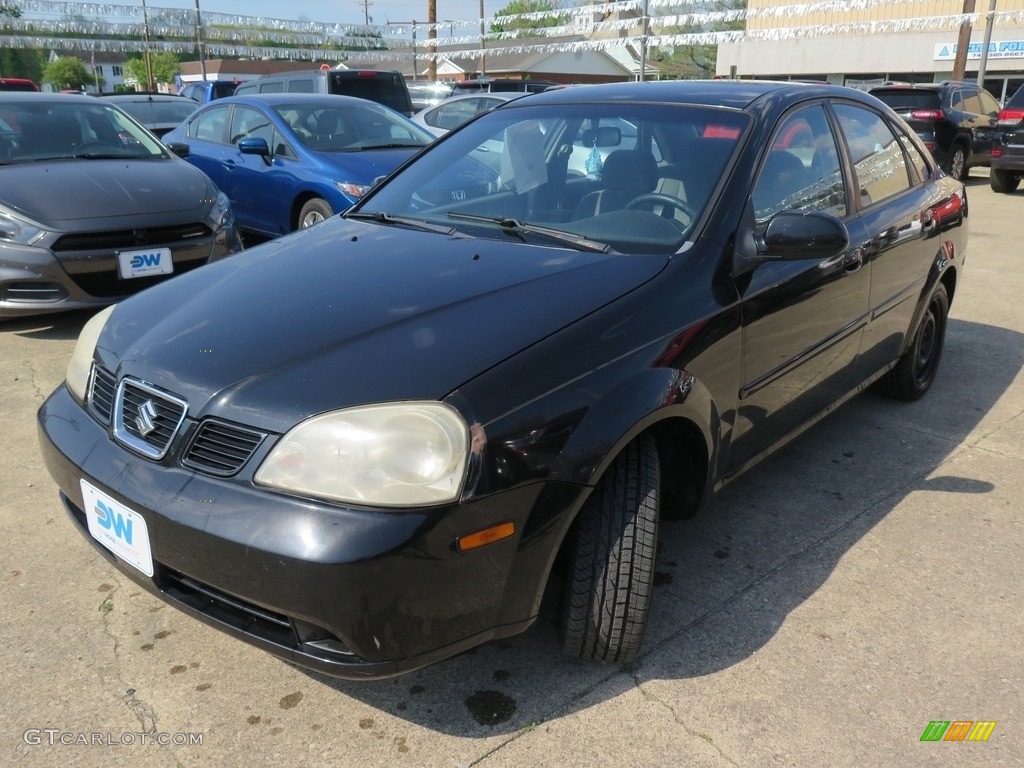 2005 Forenza S Sedan - Fantasy Black Metallic / Gray photo #5