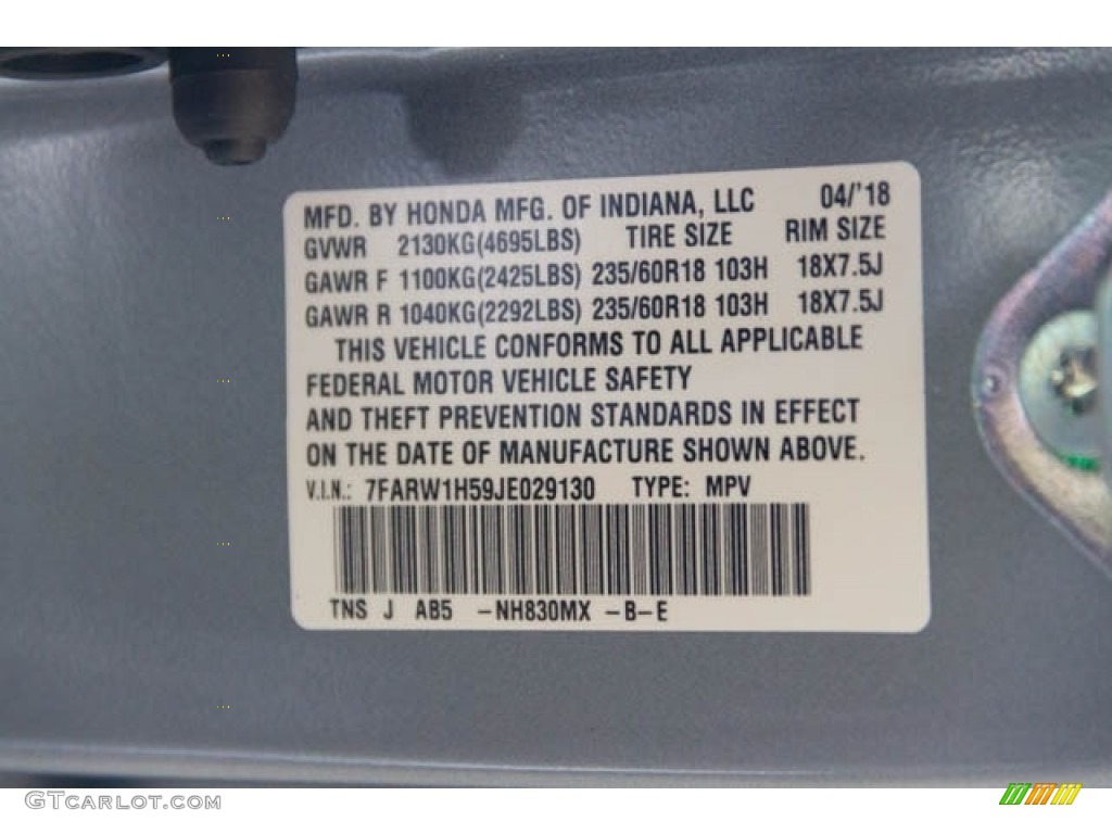 2018 CR-V EX - Lunar Silver Metallic / Gray photo #26