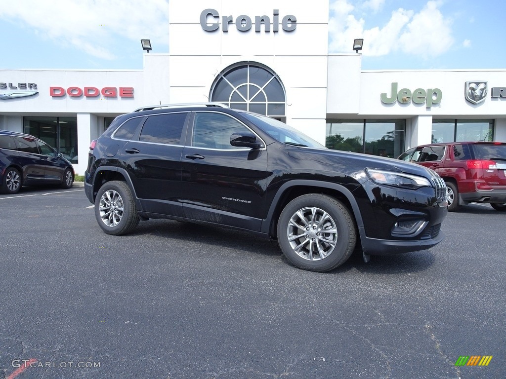 2019 Cherokee Latitude Plus - Diamond Black Crystal Pearl / Black photo #1