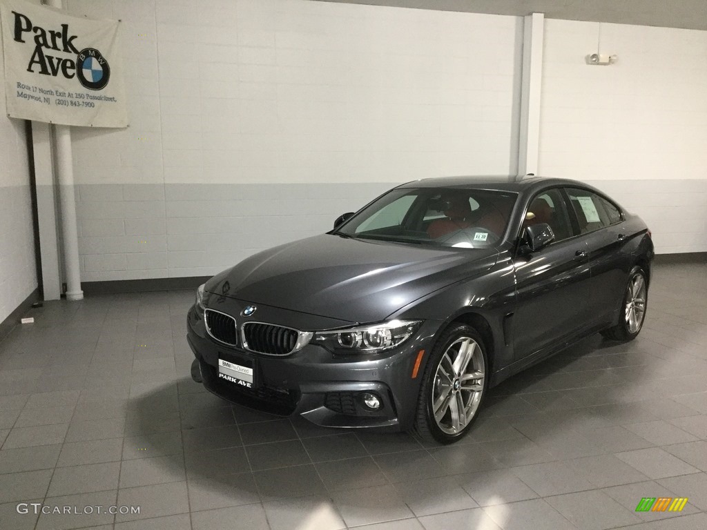2018 4 Series 430i xDrive Gran Coupe - Mineral Grey Metallic / Coral Red photo #1