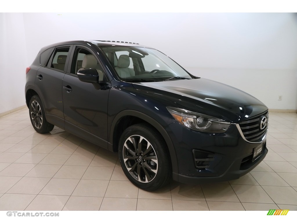 2016 CX-5 Grand Touring AWD - Deep Crystal Blue Mica / Parchment photo #1