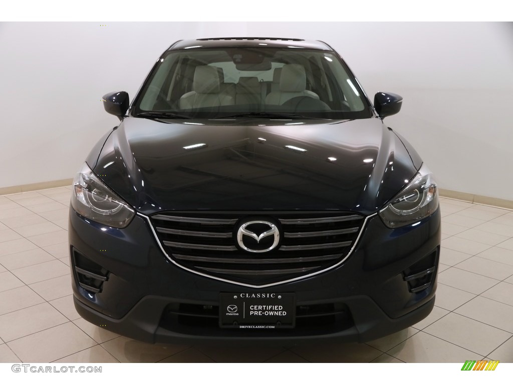 2016 CX-5 Grand Touring AWD - Deep Crystal Blue Mica / Parchment photo #2