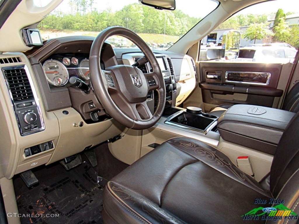 2012 Ram 2500 HD Laramie Longhorn Mega Cab 4x4 - Bright White / Light Pebble Beige/Bark Brown photo #33