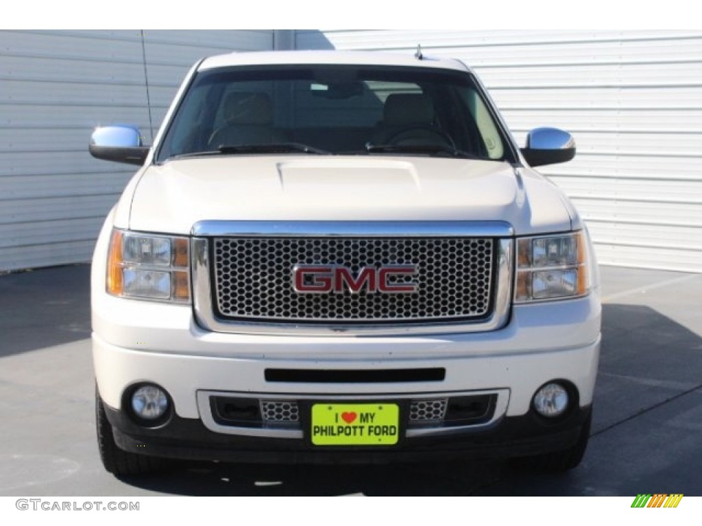 2013 Sierra 1500 Denali Crew Cab - White Diamond Tricoat / Cocoa/Light Cashmere photo #2
