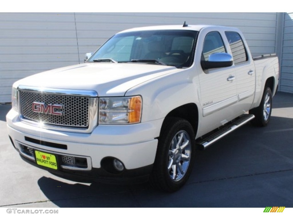 2013 Sierra 1500 Denali Crew Cab - White Diamond Tricoat / Cocoa/Light Cashmere photo #3