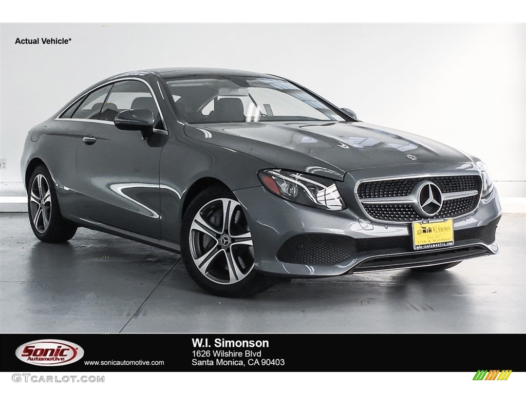 2018 E 400 Coupe - Selenite Grey Metallic / Black photo #1