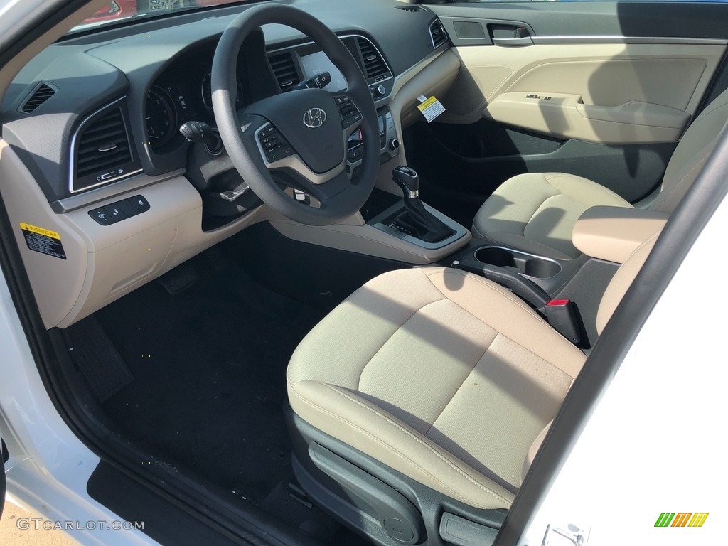 2018 Elantra SEL - Quartz White Pearl / Beige photo #4