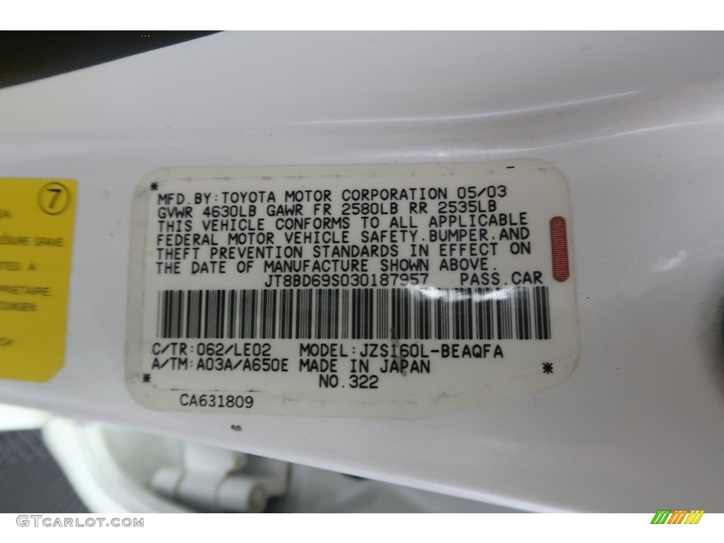 2003 GS 300 - Crystal White / Ivory photo #34