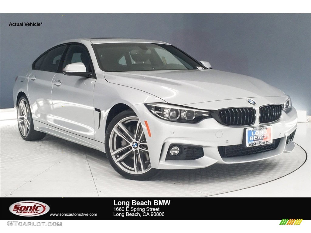 2019 4 Series 430i Gran Coupe - Glacier Silver Metallic / Black photo #1