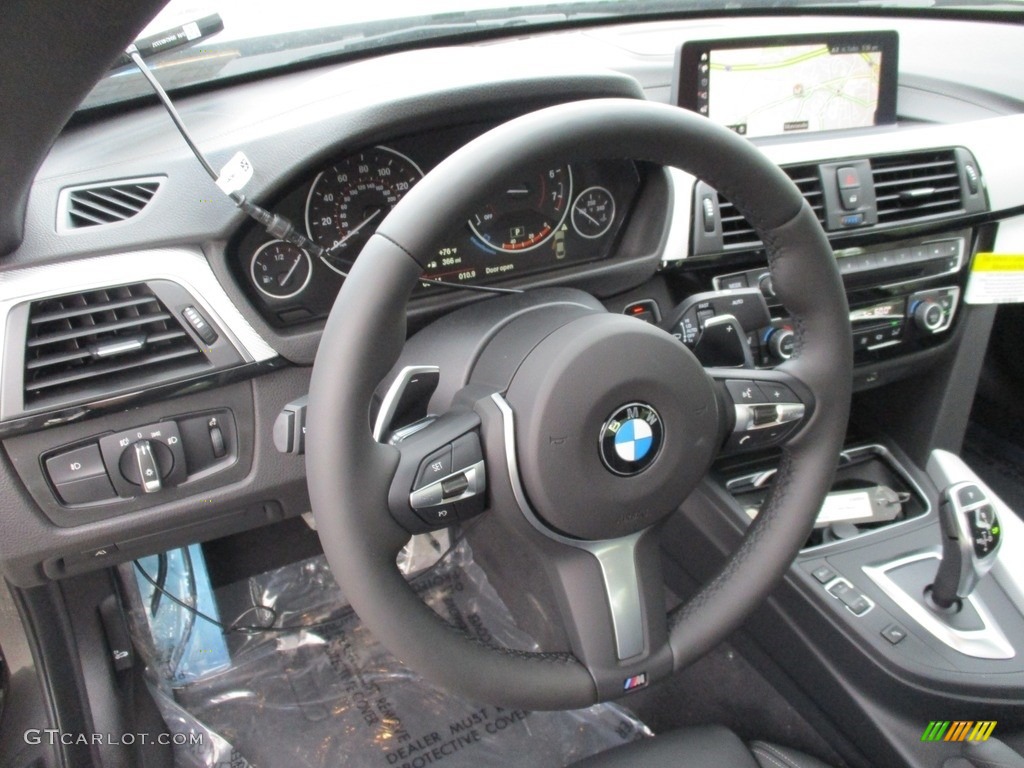 2019 BMW 4 Series 440i xDrive Coupe Black Steering Wheel Photo #127112824