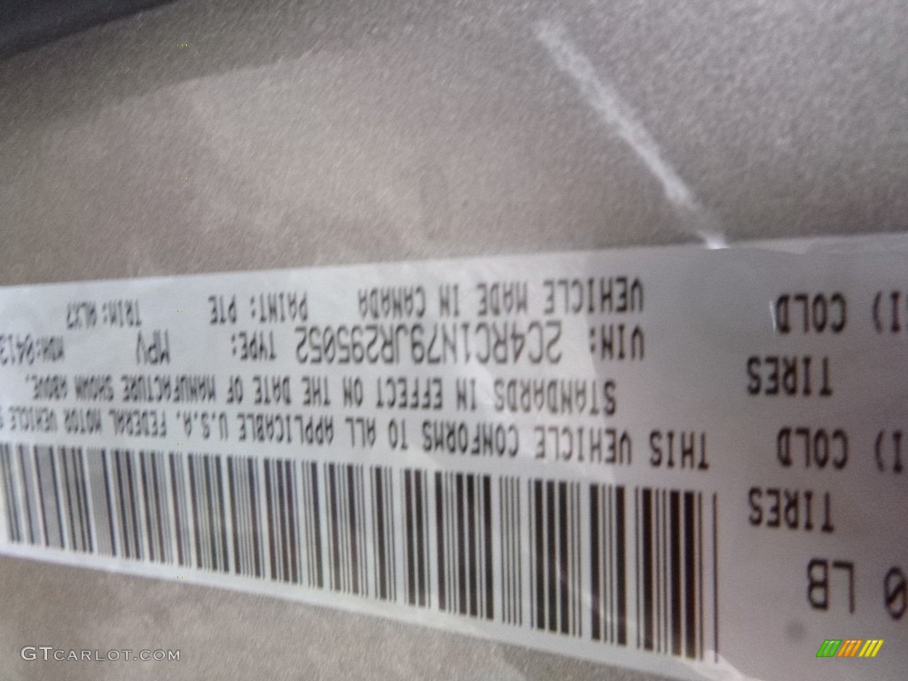 2018 Pacifica Color Code PTE for Molten Silver Photo #127114891