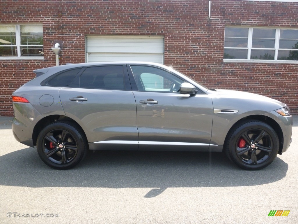 2017 F-PACE 35t AWD S - Ammonite Grey / S Red/Jet photo #6