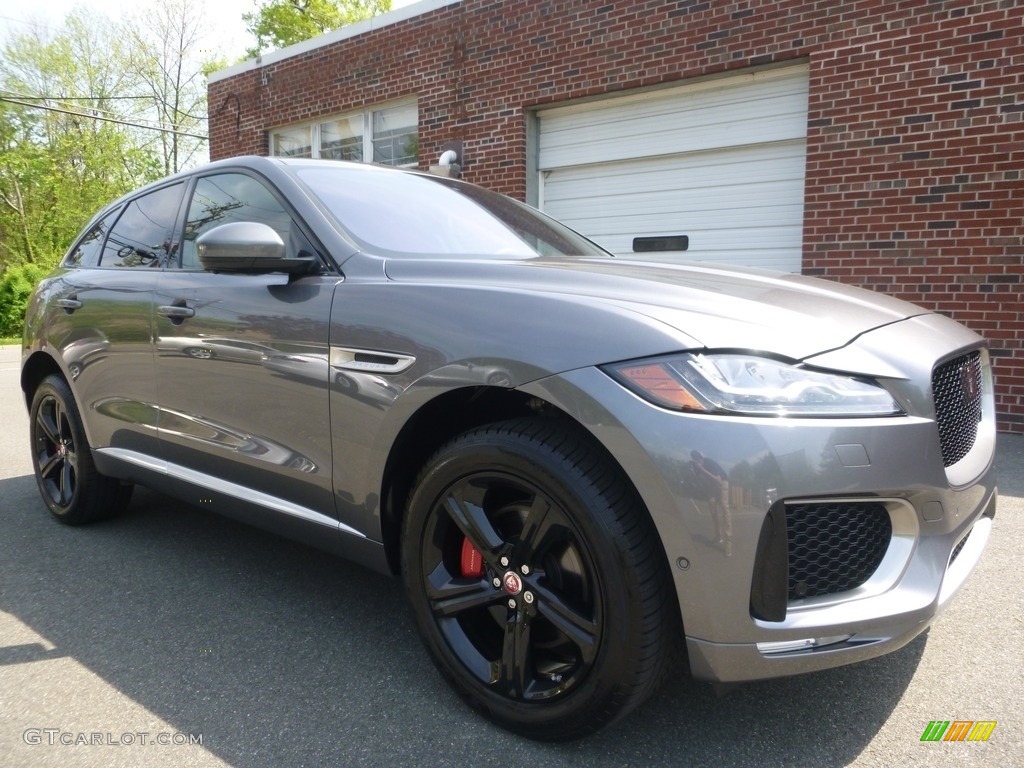 2017 F-PACE 35t AWD S - Ammonite Grey / S Red/Jet photo #7