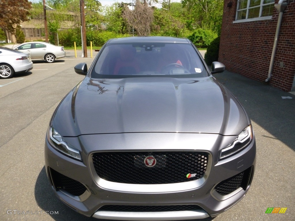 2017 F-PACE 35t AWD S - Ammonite Grey / S Red/Jet photo #8