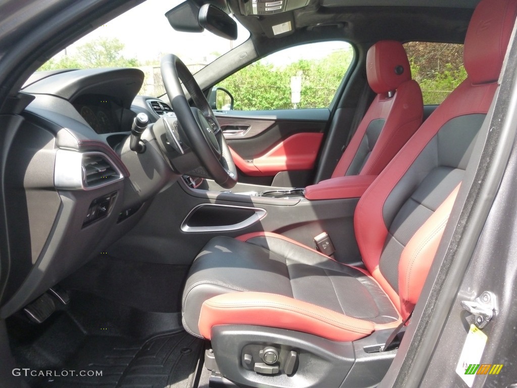 2017 F-PACE 35t AWD S - Ammonite Grey / S Red/Jet photo #13