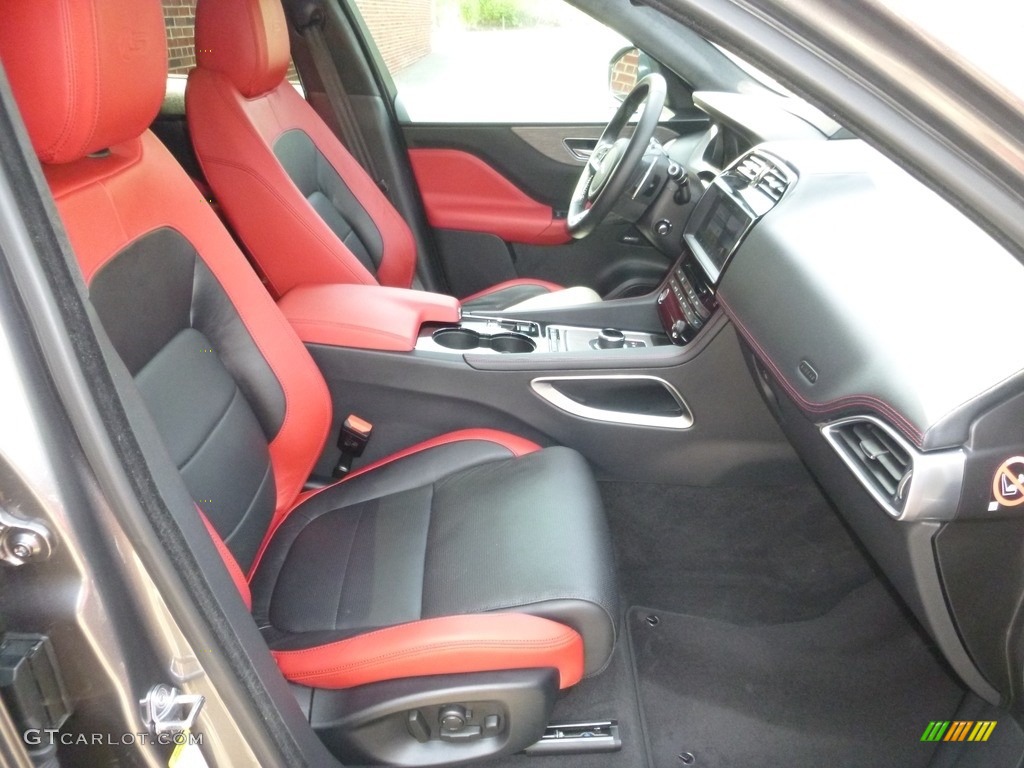 2017 F-PACE 35t AWD S - Ammonite Grey / S Red/Jet photo #24