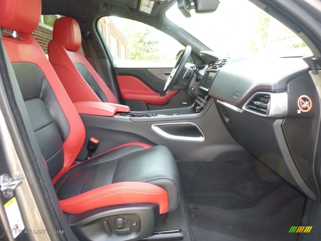 2017 F-PACE 35t AWD S - Ammonite Grey / S Red/Jet photo #25
