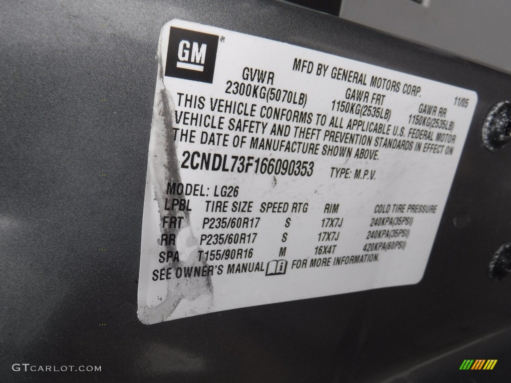 2006 Equinox LT AWD - Galaxy Silver Metallic / Light Gray photo #25