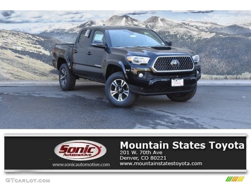 2018 Tacoma TRD Sport Double Cab 4x4 - Midnight Black Metallic / Graphite w/Gun Metal photo #1